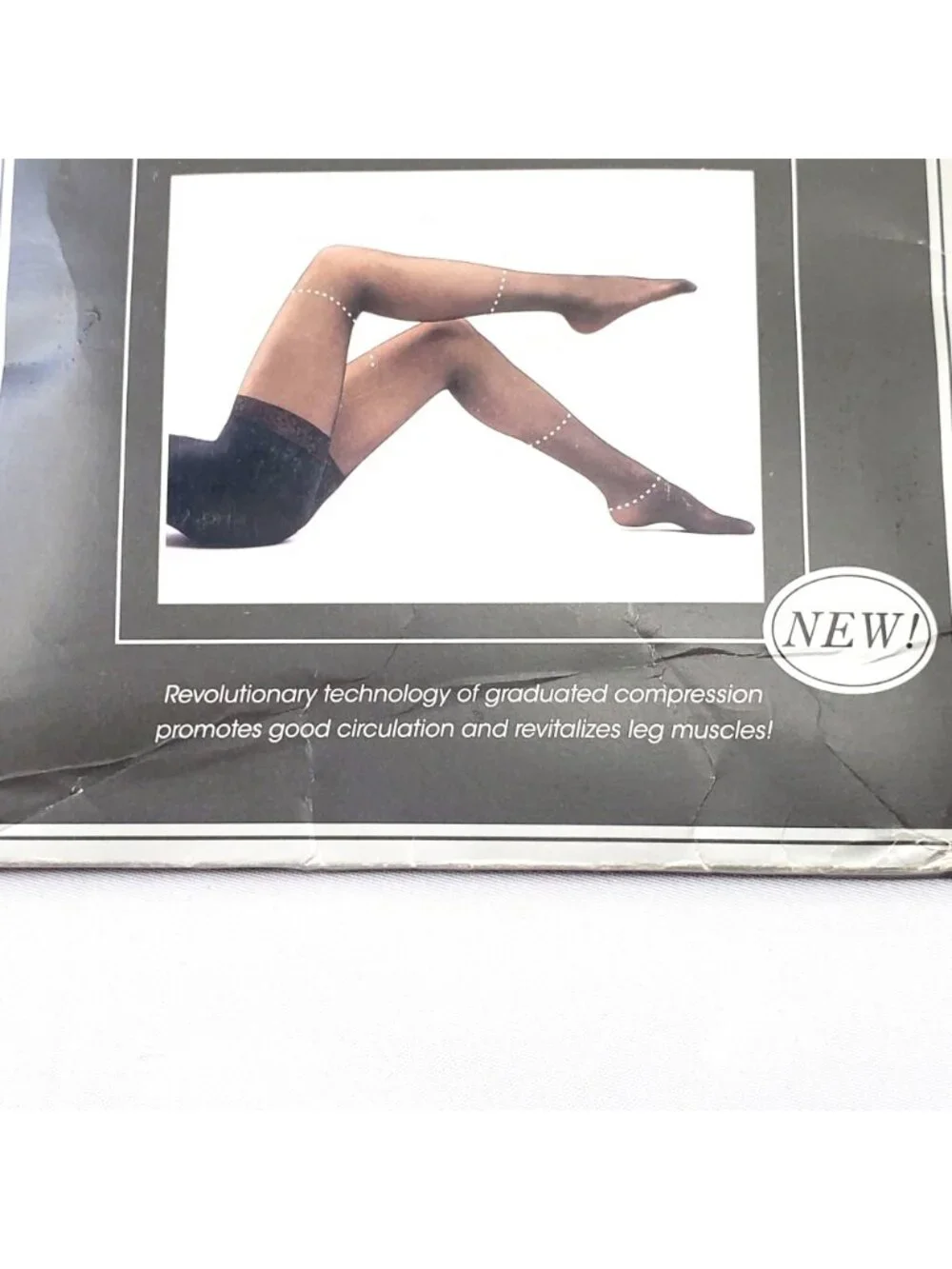 VTG Nice Touch Black Slim Shaper Pantyhose Size D Support Therapy Light Toning